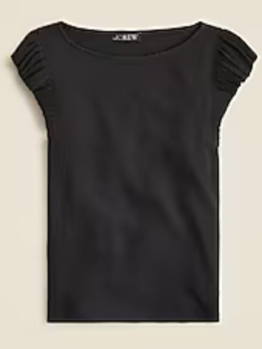 Black Ribbed Ruffle Sleeve Top